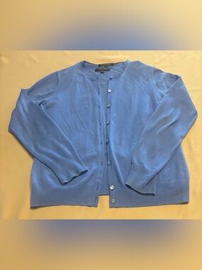 BROOKS BROTHERS 2-PC Set Sweater Cardigan + Shell Top Sz L Supima Cotton Blue
